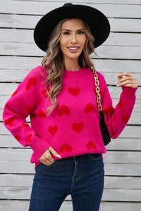 Hazel Blues® |  Angel Wings Heart Round Neck Long Sleeve Sweater