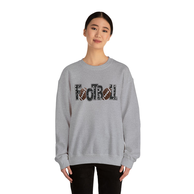 3Blues Designs |   Hazel Blues® |  Football Faux Chenille Sequin Patches Sweatshirt