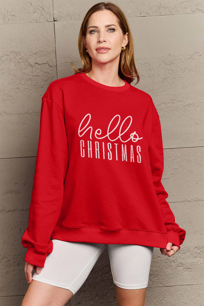 Hazel Blues® |  HELLO CHRISTMAS Long Sleeve Sweatshirt