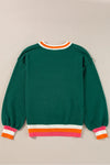 Hazel Blues® |  Contrast Round Neck Long Sleeve Sweater