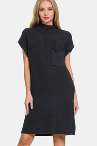 Hazel Blues® |  Zenana Mock Neck Short Sleeve Sweater Dress