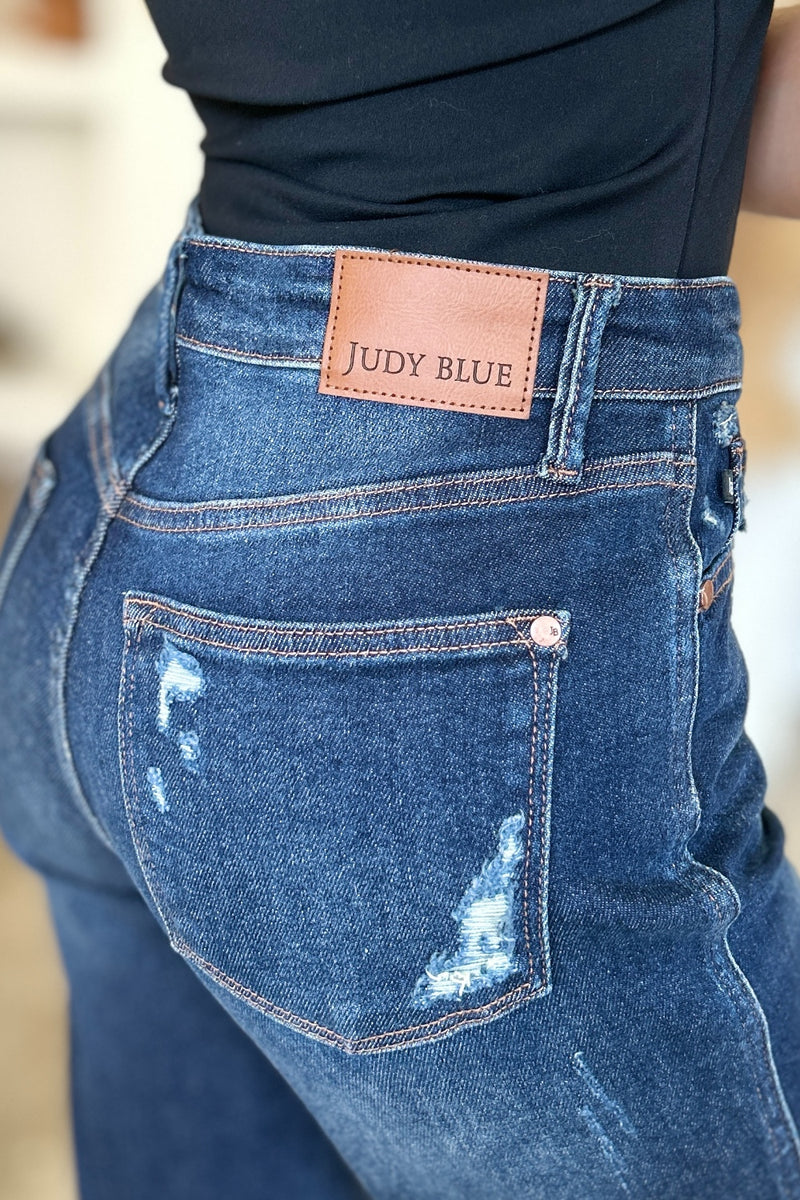 Hazel Blues® |  Judy Blue High Waist Rigid Magic Heavy Destroy Straight Jeans