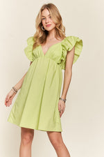 Hazel Blues® |  ADORA Smocked Back Ruffled Cap Sleeve Babydoll Dress