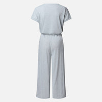 Hazel Blues® |  V-Neck Short Sleeve Jumpsuit