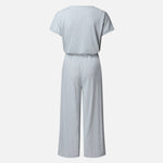 Hazel Blues® |  V-Neck Short Sleeve Jumpsuit