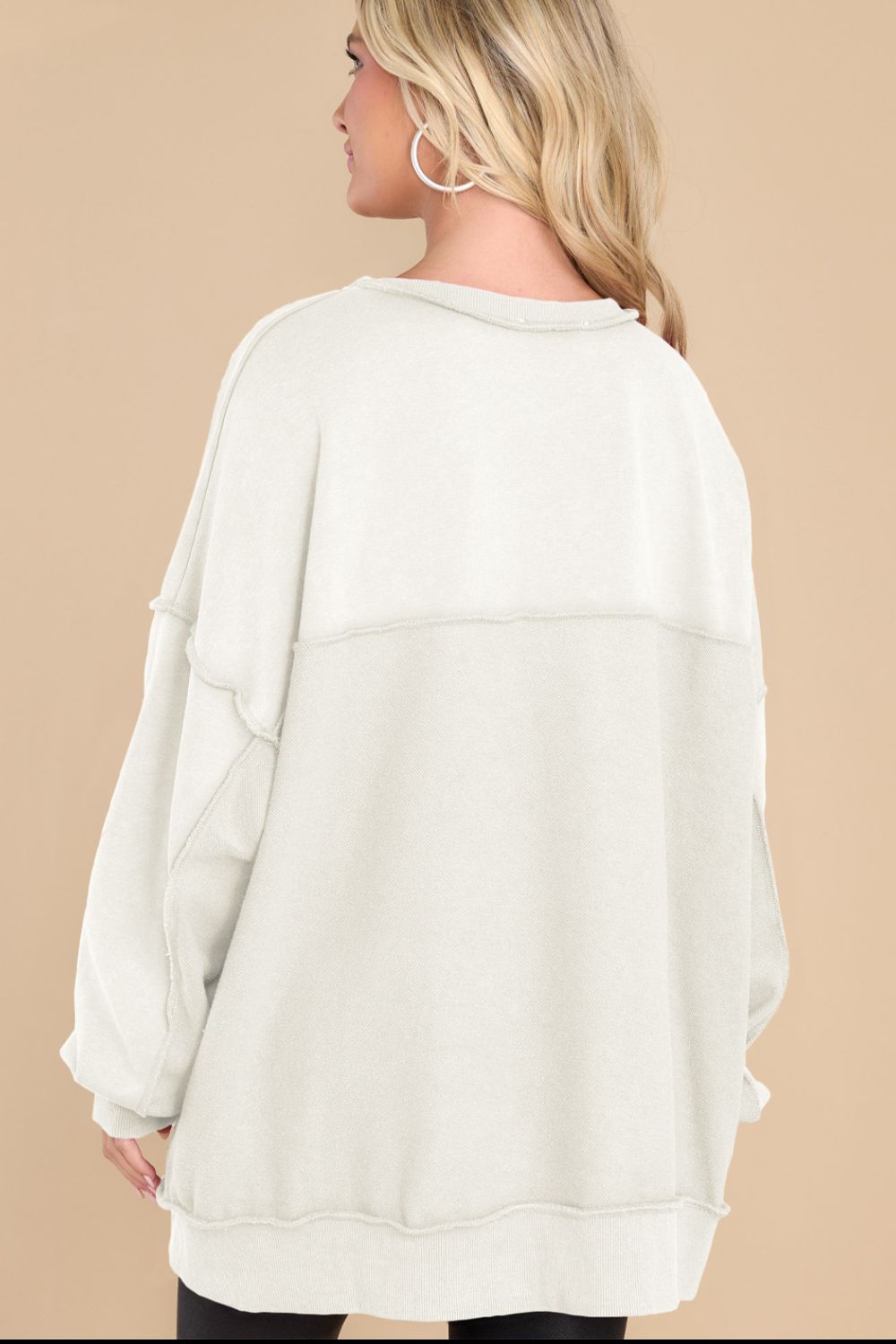 Hazel Blues® |  Exposed Seam Long Sleeve Sweatshirt