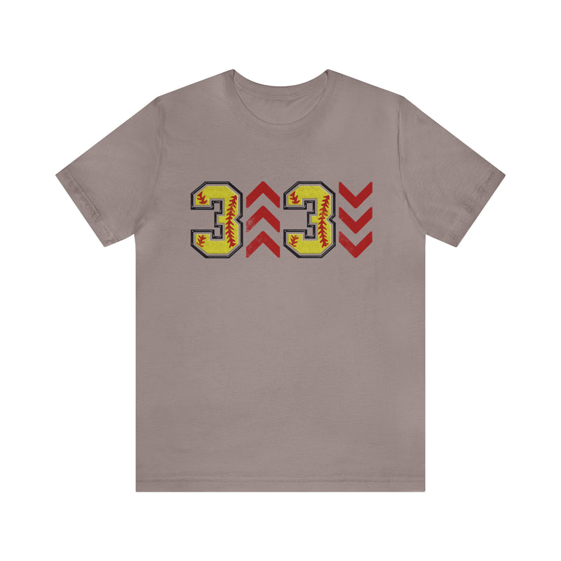 Hazel Blues® |  Adult: 3 Up 3 Down Softball Graphic Tee