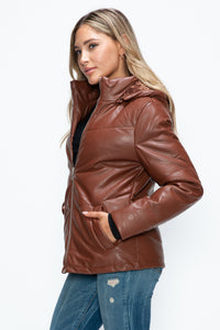 Hazel Blues® |  How Dare U Pocketed Zip Up Puffer Jacket with Removable Hood