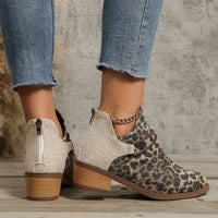 Hazel Blues® |  Contrast Canvas Low Heel Boots