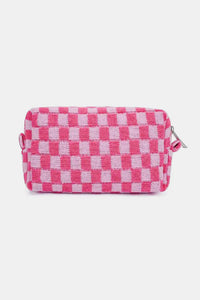 Hazel Blues® |  Zenana Checkered Pattern Knitted Cosmetic Pouch