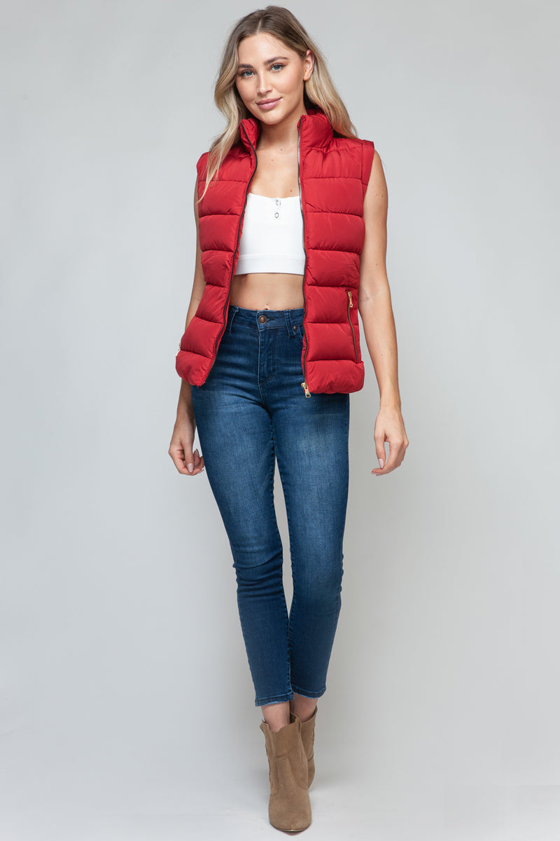 Hazel Blues® |  Snobbish Zip Up Turtleneck Vest with Pockets