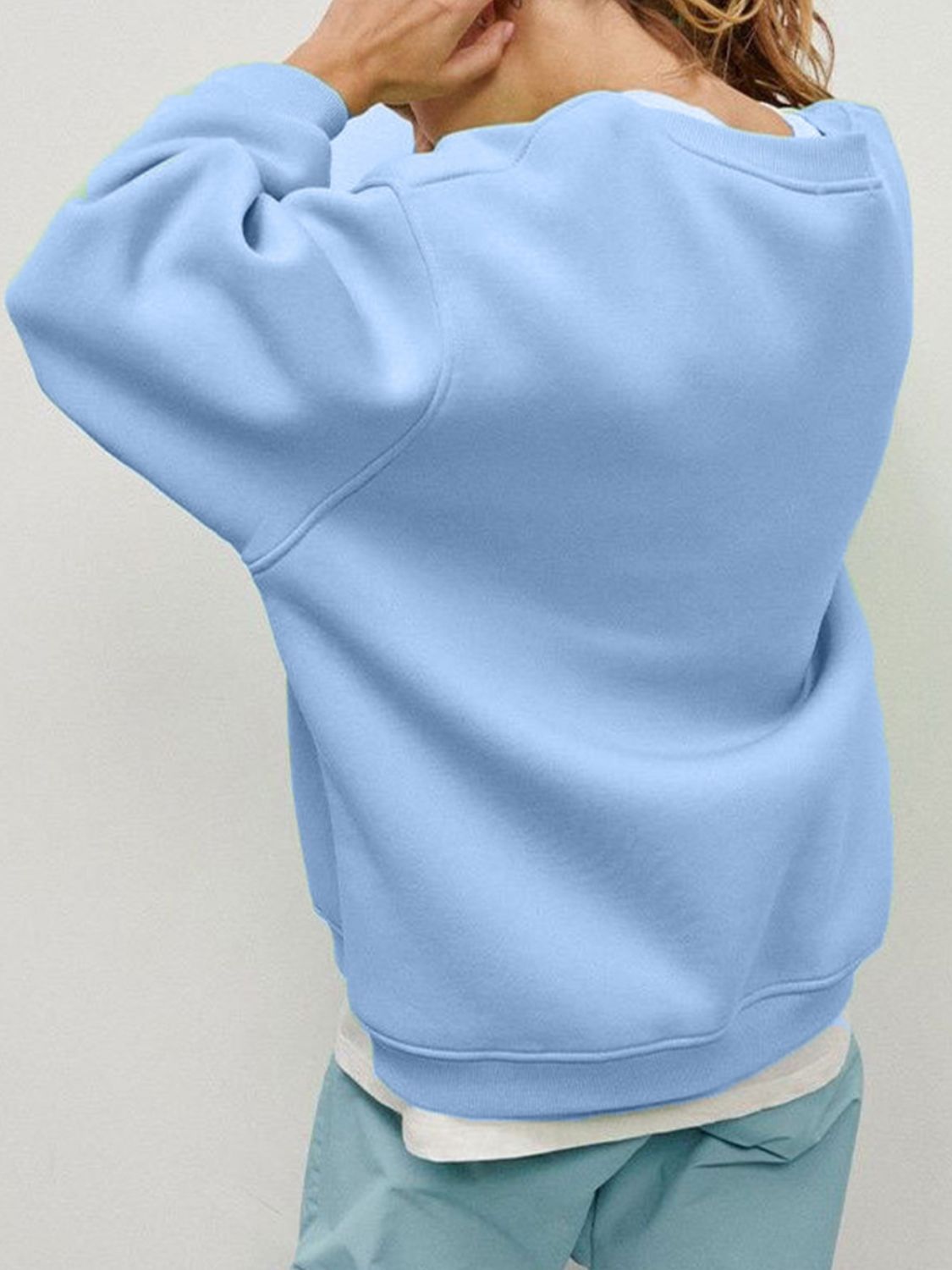 Hazel Blues® |  Round Neck Dropped Shoulder Long Sleeve Sweatshirt