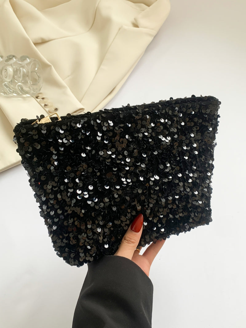 Hazel Blues® |  Sequin Clutch with Zipper