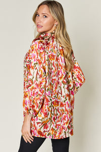 Hazel Blues® |  Double Take Printed Button Up Long Sleeve Shirt