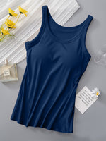 Hazel Blues® |  Round Neck Tank with Bra