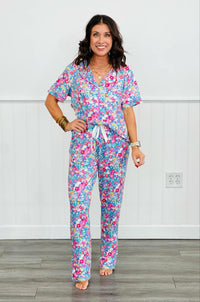 Hazel Blues® |  PREORDER: Button Front Pajama Pant Set in Three Prints