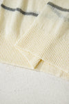 Hazel Blues® |  Multicolour Striped Ribbed Edge Drop Shoulder Sweater