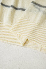 Hazel Blues® |  Multicolour Striped Ribbed Edge Drop Shoulder Sweater