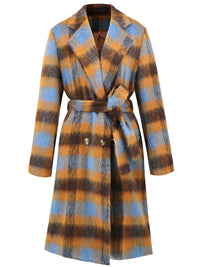 Hazel Blues® |  Tied Plaid Collared Neck Coat