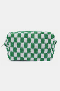 Hazel Blues® |  Zenana Checkered Pattern Knitted Cosmetic Pouch