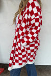 Hazel Blues® |  PREORDER: Christmas Cloud Cardigan Red Checker