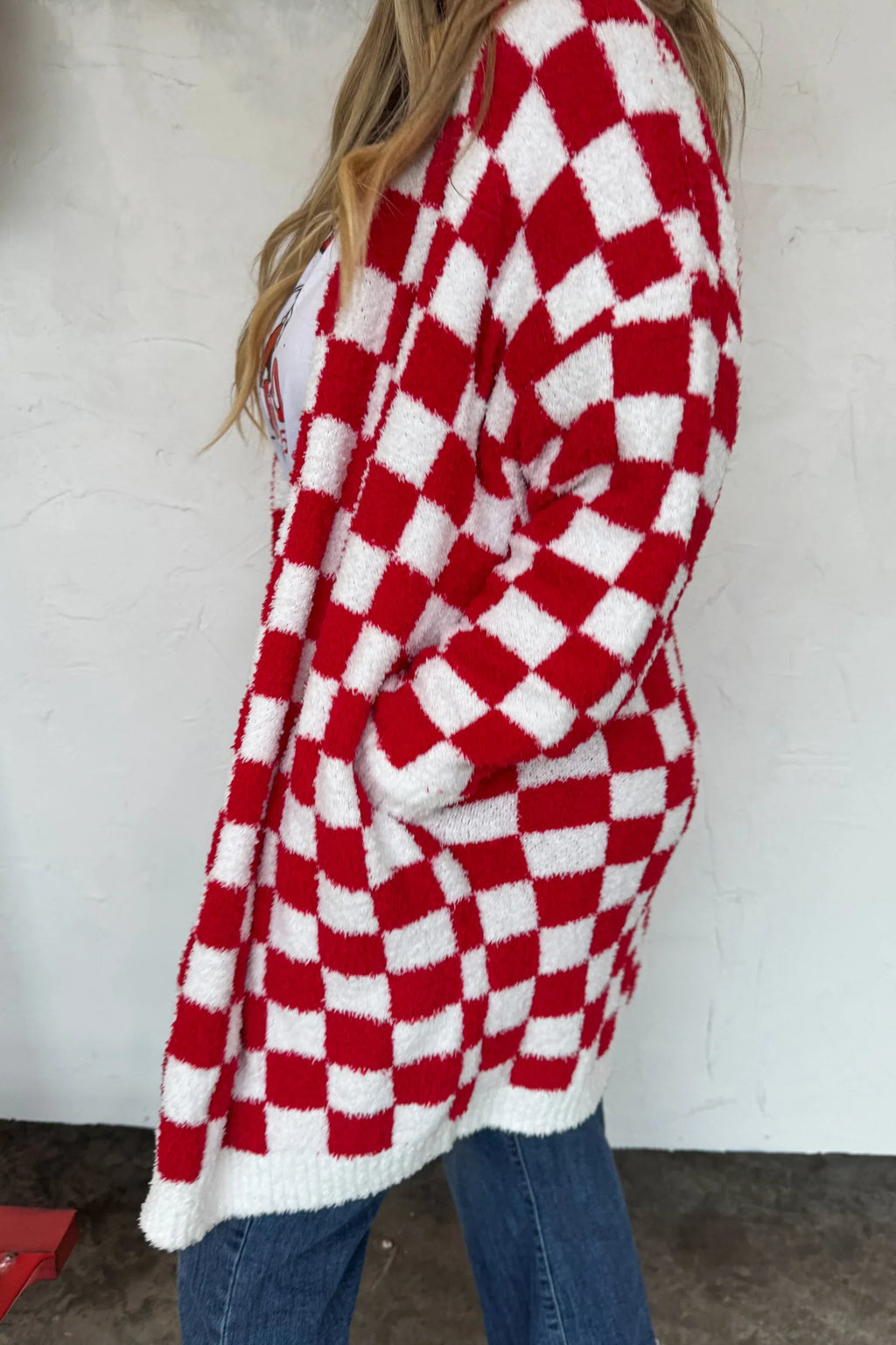 Hazel Blues® |  PREORDER: Christmas Cloud Cardigan Red Checker