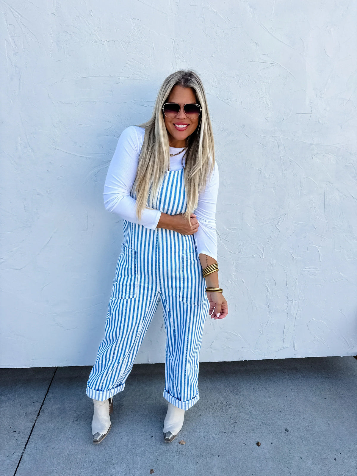 Hazel Blues® |  PREORDER: Blue Stripe Britte Romper Overalls