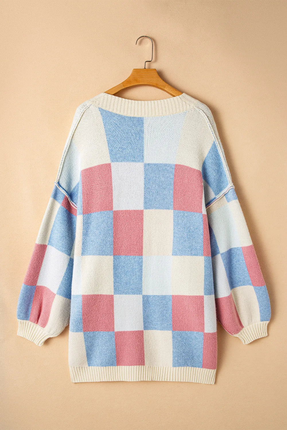 Hazel Blues® |  Color Block Open Front Long Sleeve Cardigan