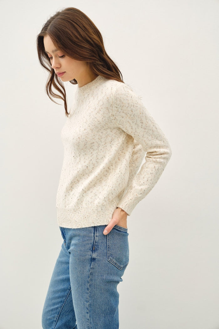 Hazel Blues® |  Be Cool Heathered Round Neck Long Sleeve Sweater