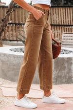 Hazel Blues® |  Breen Cropped High Rise Wide Leg Jeans