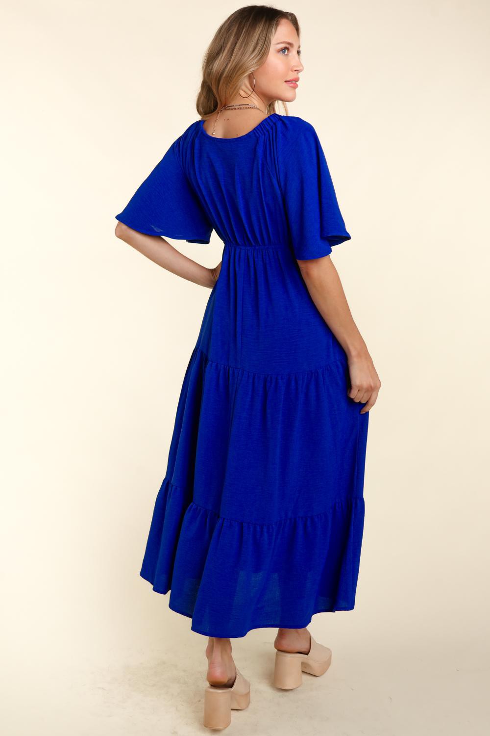Hazel Blues® |  Haptics Tiered Babydoll Maxi Dress with Side Pocket