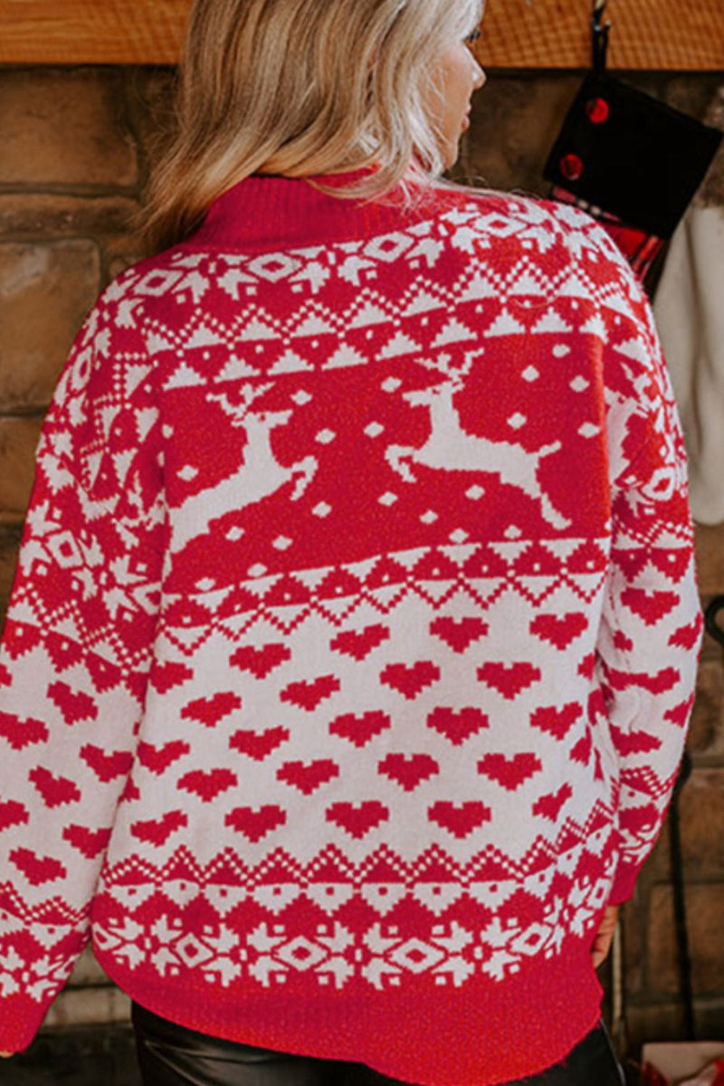 Hazel Blues® |  Christmas Element Turtleneck Long Sleeve Sweater