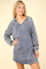 Hazel Blues® |  VERY J Mineral Washed Oversized A-Line Mini Dress