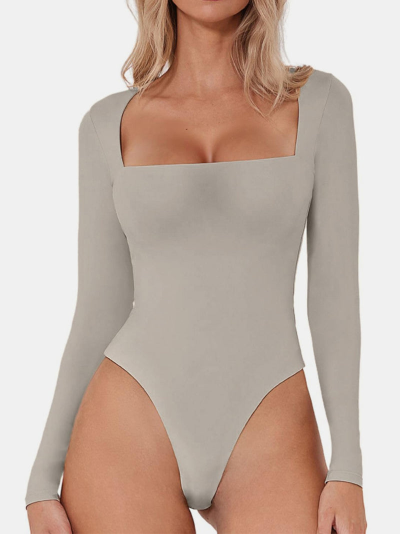 Hazel Blues® |  Square Neck Long Sleeve Bodysuit