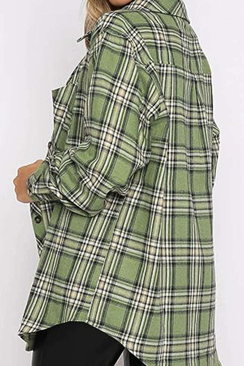 Hazel Blues® |  Plaid Collared Neck Long Sleeve Shirt