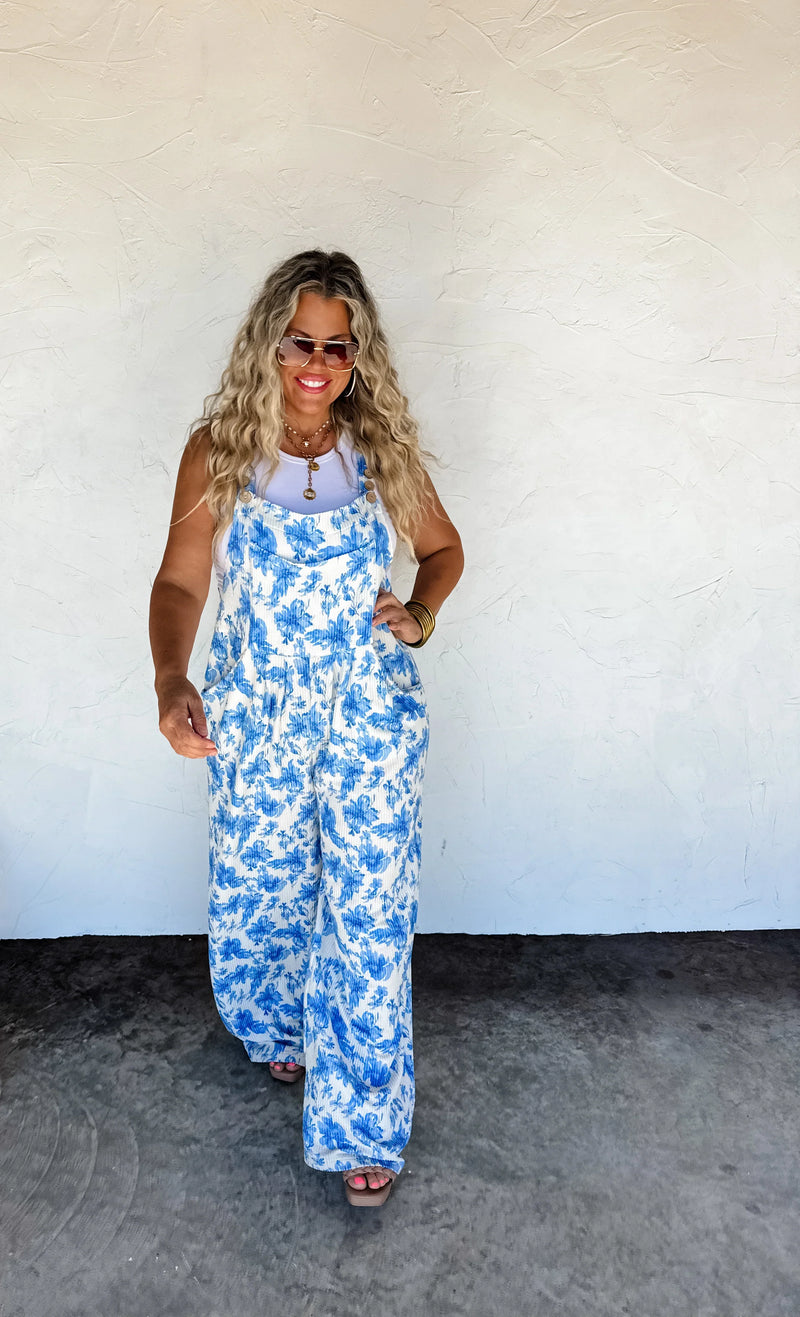 Hazel Blues® |  PREORDER: Cassidy Floral Boho Overalls in Two Prints