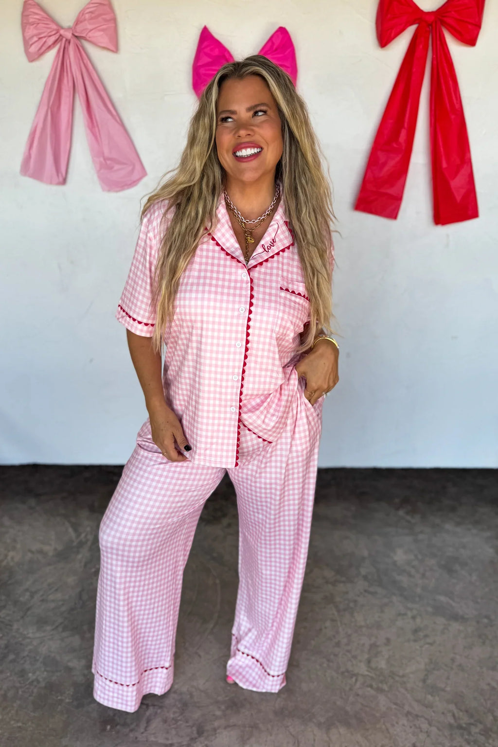 Hazel Blues® |  PREORDER: Gingham Love Luxe PJ Set