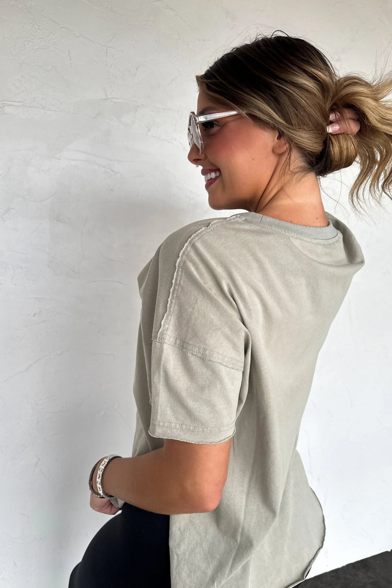 Hazel Blues® |  PREORDER: Joey Washed Cotton Boyfriend Tee Fall Colors