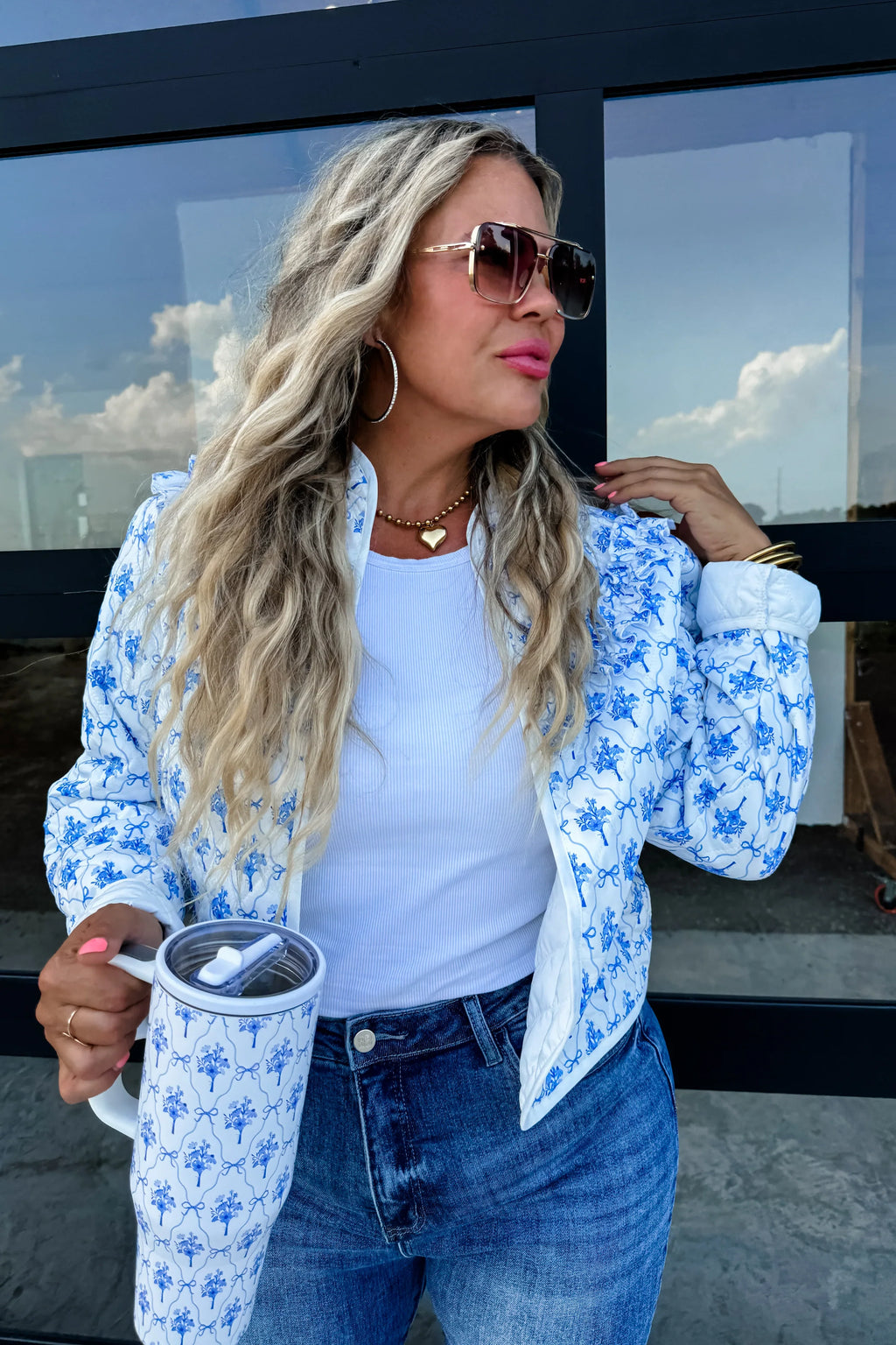 Hazel Blues® |  Flora Jane Quilted Jacket