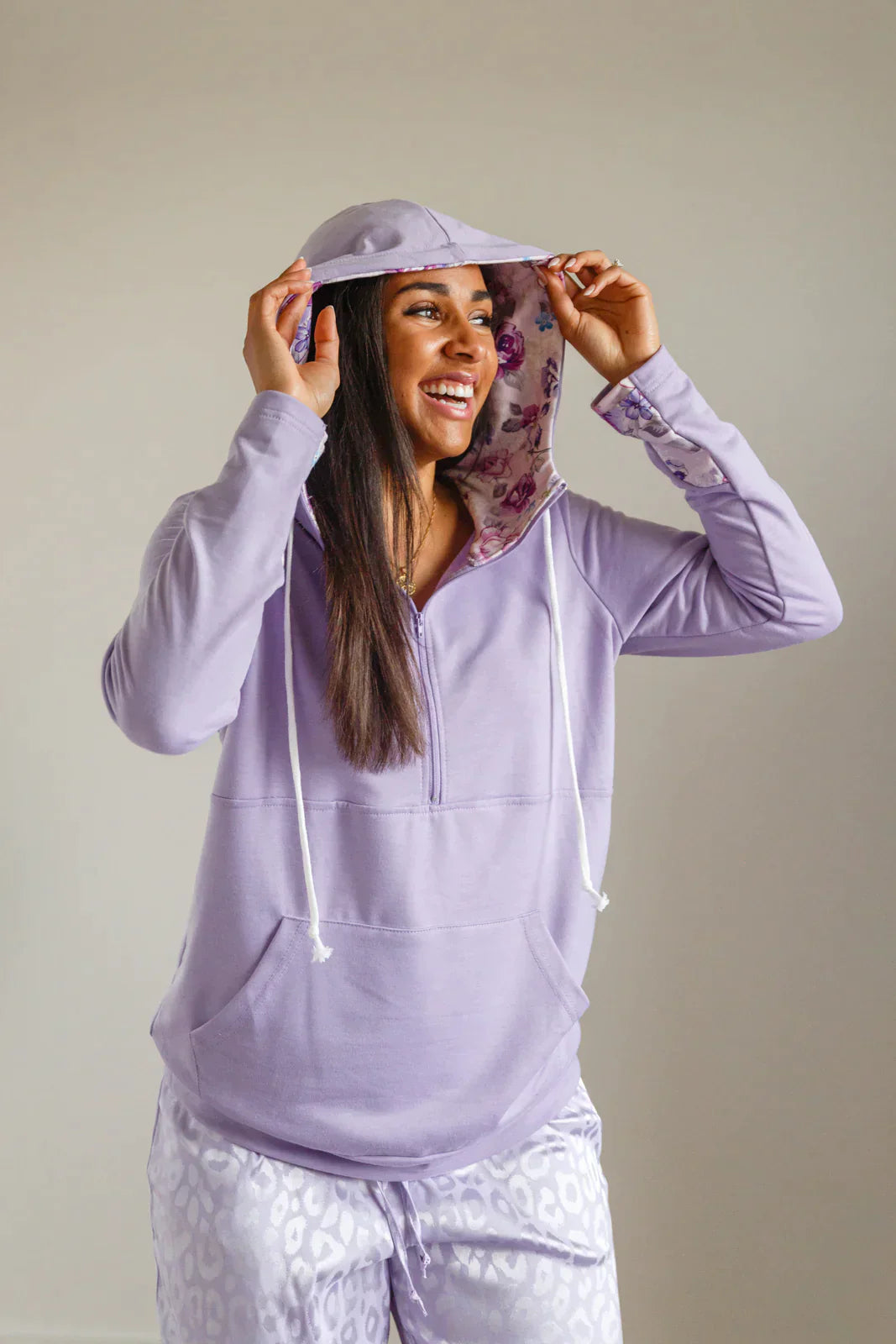 Hazel Blues® |  Audre Half Zip Hoodie in Six Colors