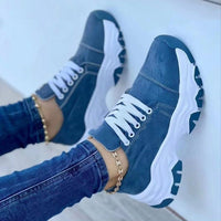 Hazel Blues® |  Lace-Up Round Neck Platform Sneakers