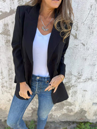 Hazel Blues® |  Collared Neck Long Sleeve Blazer