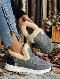 Hazel Blues® |  Furry Suede Round Toe Flat Sneakers