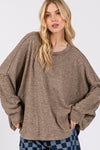 Hazel Blues® |  SAGE + FIG Round Neck Batwing Sleeve Oversize Top