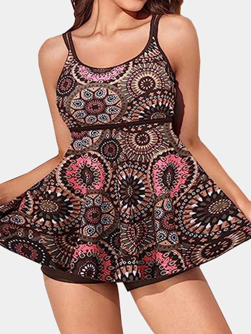 Hazel Blues® |  Printed Scoop Neck Two-Piece Swim Set