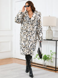 Hazel Blues® |  Thermal Leopard Faux Fur Hooded Outerwear