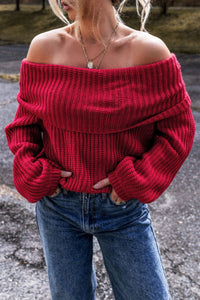 Hazel Blues® |  Off-Shoulder Long Sleeve Sweater