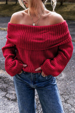 Hazel Blues® |  Off-Shoulder Long Sleeve Sweater