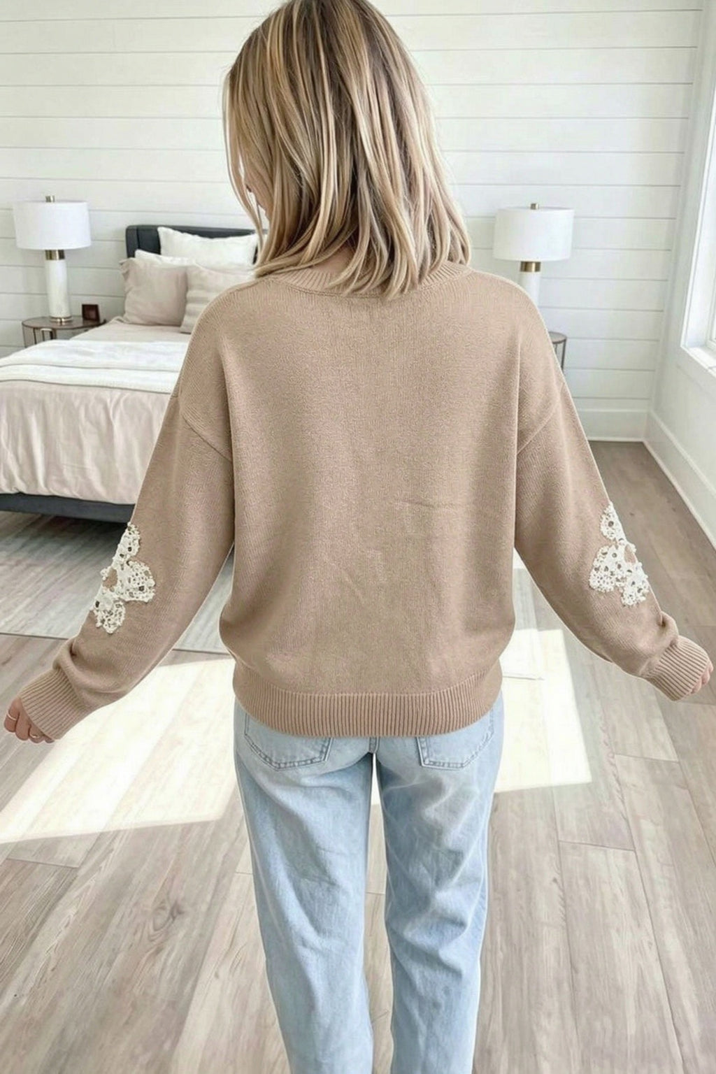 Daphne Hope Beaded Floral Sweater