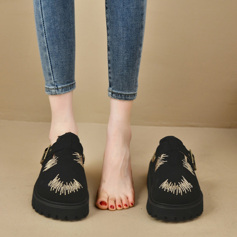 Hazel Blues® |  Round Toe Platform Loafers